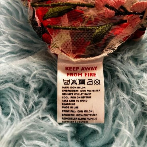 Urban Outfitters Sheer Mesh Crop Top with Flower Embroidery - Picture 2 of 4